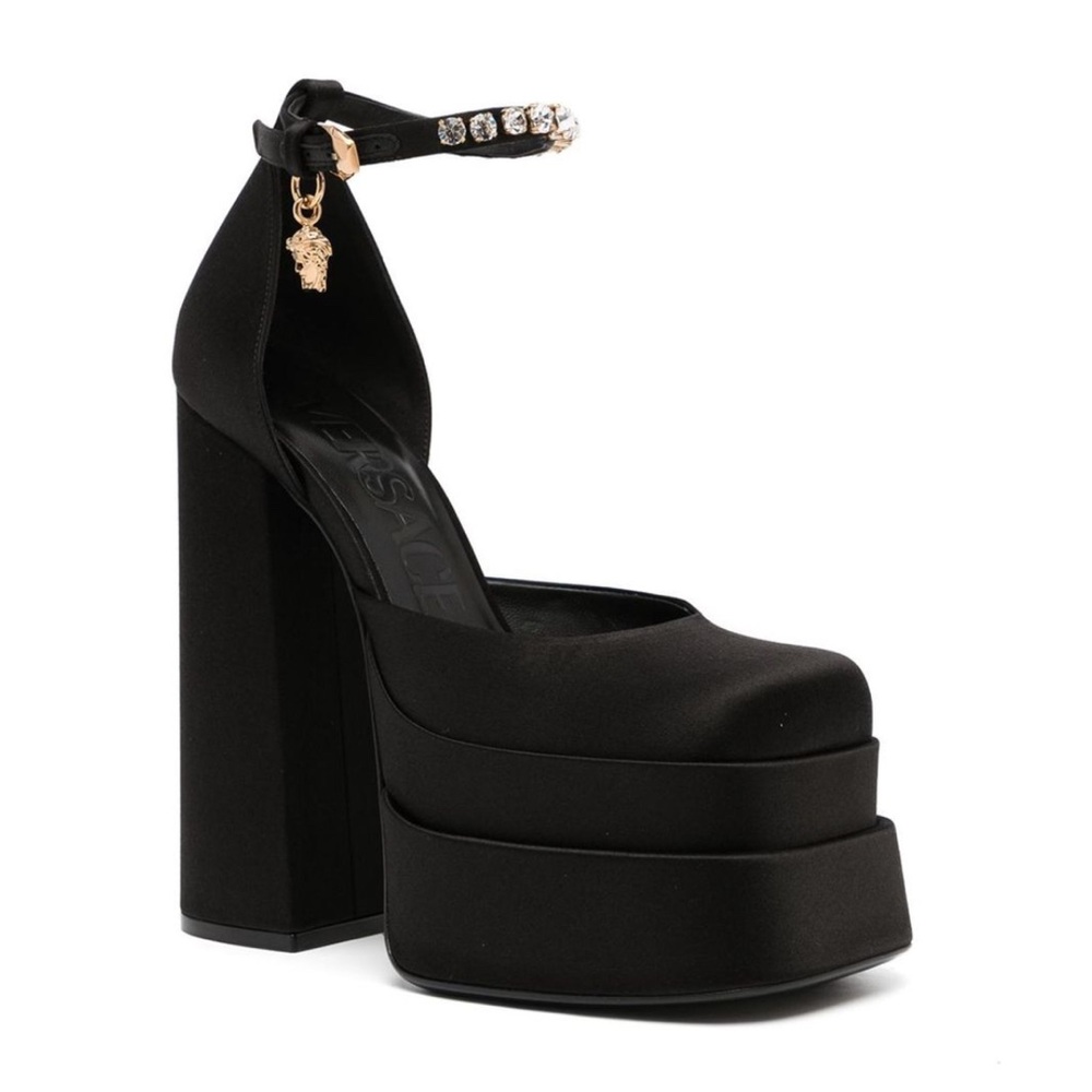 Versace Medusa Aevitas Black Platform Heels